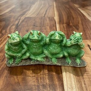Vintage Frogs Figurine See No Evil, Hear No Evil, Speak No Evil Confucius Decor